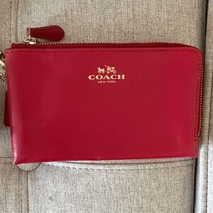 Coach Red Leather Wristlet